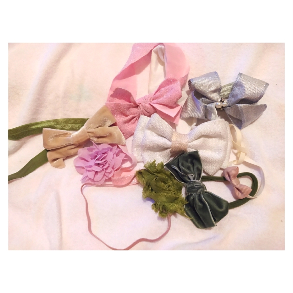 🔥8pcs Baby bows, 0-3M baby girl bow